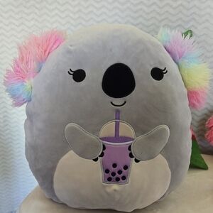 Squishmallow Gray Koala Plush with Rainbow Ears